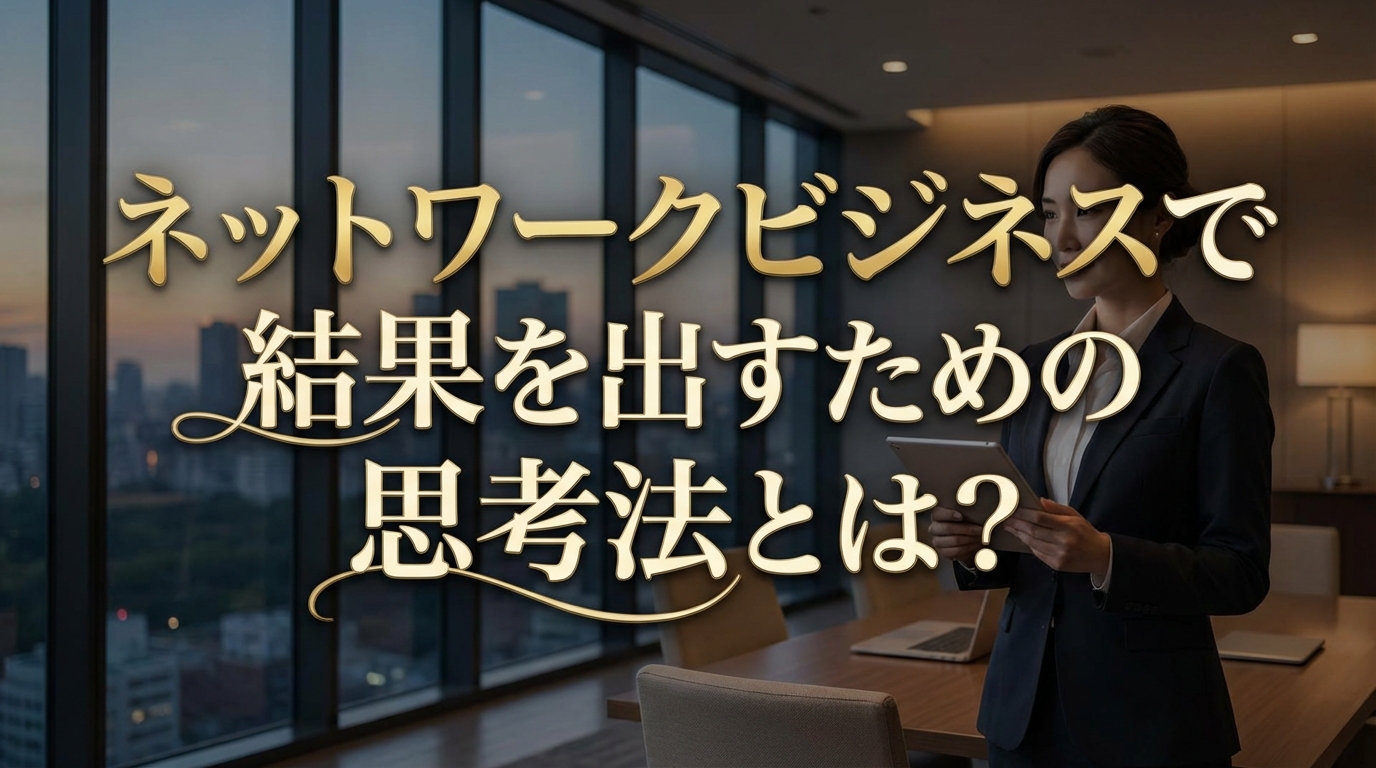 ネットワークビジネスで結果を出すための思考法とは？