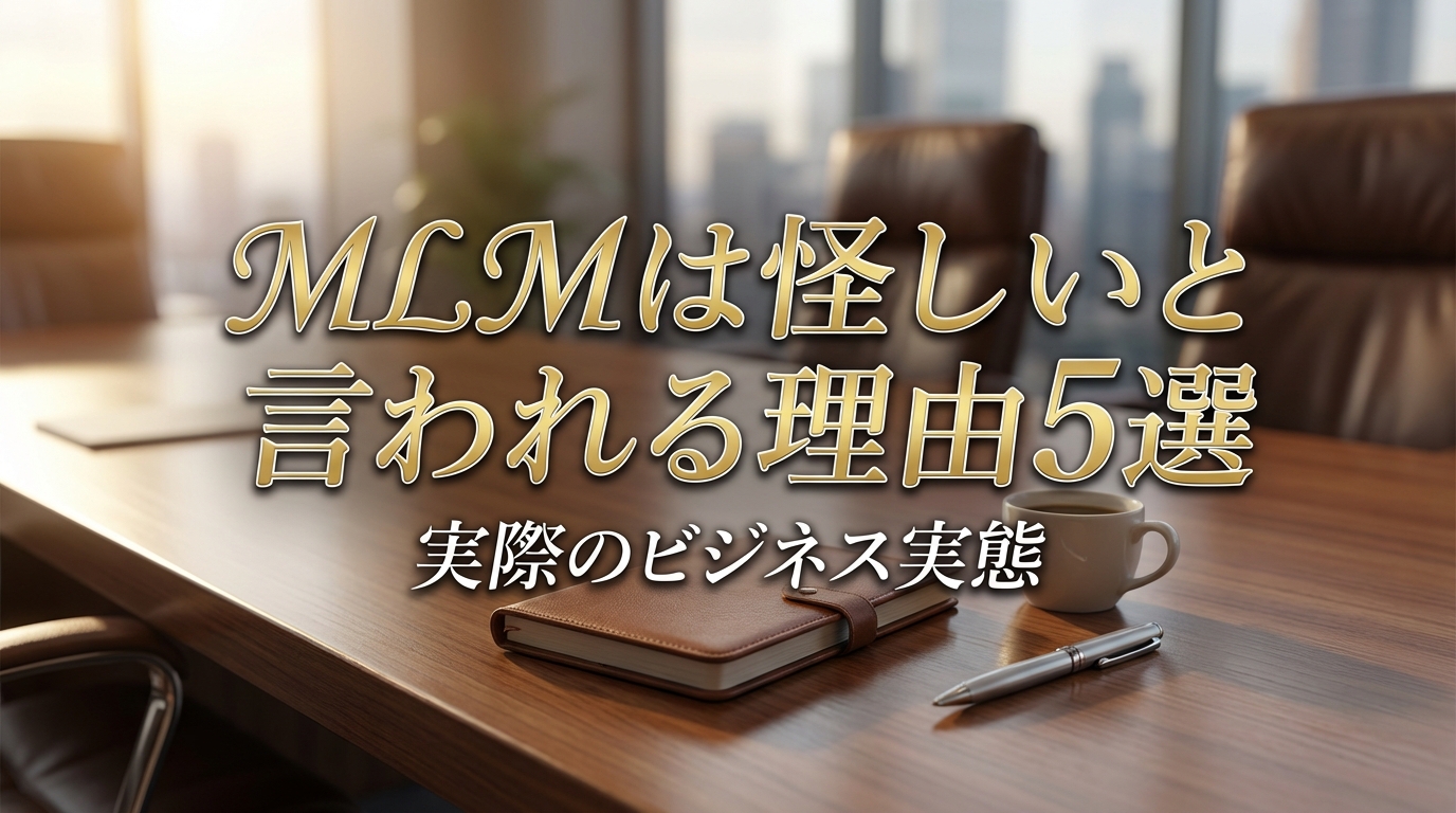 MLMは怪しいと言われる理由5選と実際のビジネス実態