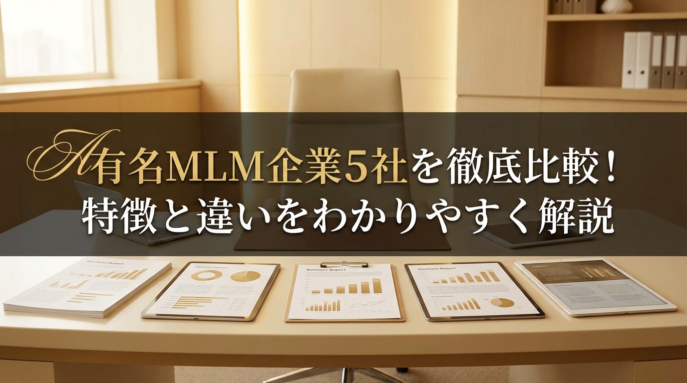 有名MLM企業5社を徹底比較！特徴と違いをわかりやすく解説