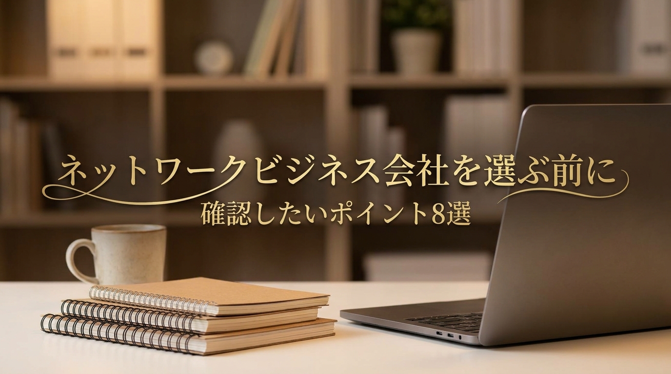 ネットワークビジネス会社を選ぶ前に確認したいポイント8選