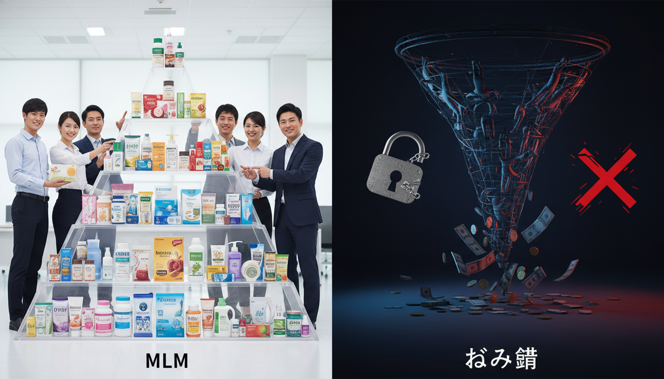 MLMとねずみ講の決定的な違いは「商品の有無」と「合法性」