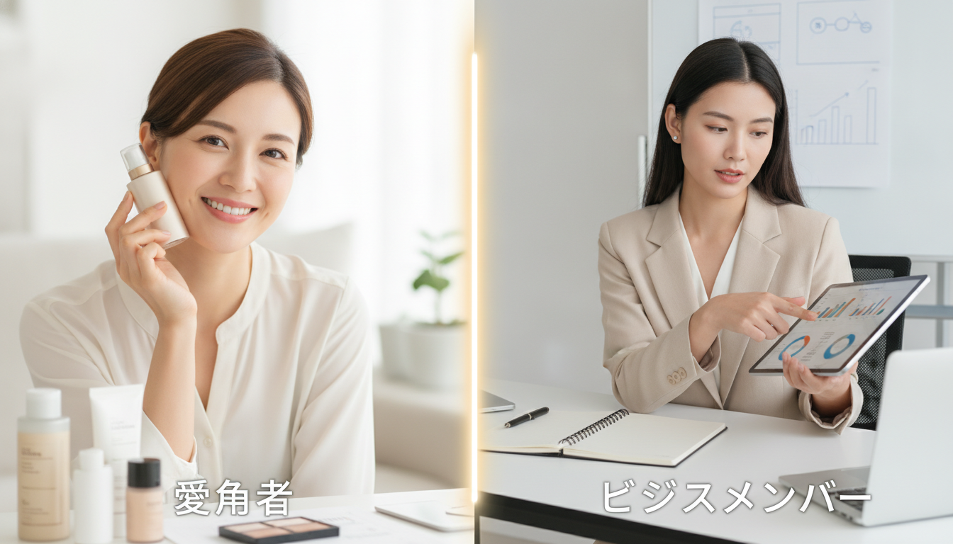 愛用者とビジネスメンバーの違いは「目的」と「権利」です